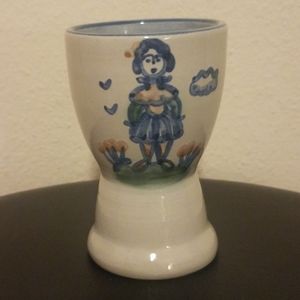 M.A. HADLEY DOUBLE EGG CUP COUNTRY FARMER WIFE